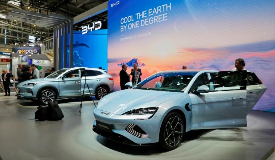 The BYD stand at the Munich Motor Show