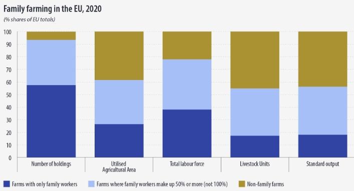 Family farms in the EU, 2020